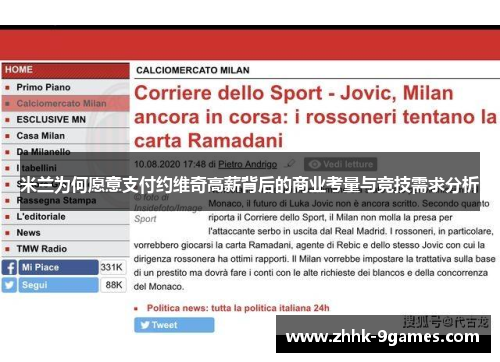 米兰为何愿意支付约维奇高薪背后的商业考量与竞技需求分析 米兰为何愿意支付约维奇高薪背后的商业考量与竞技需求分析